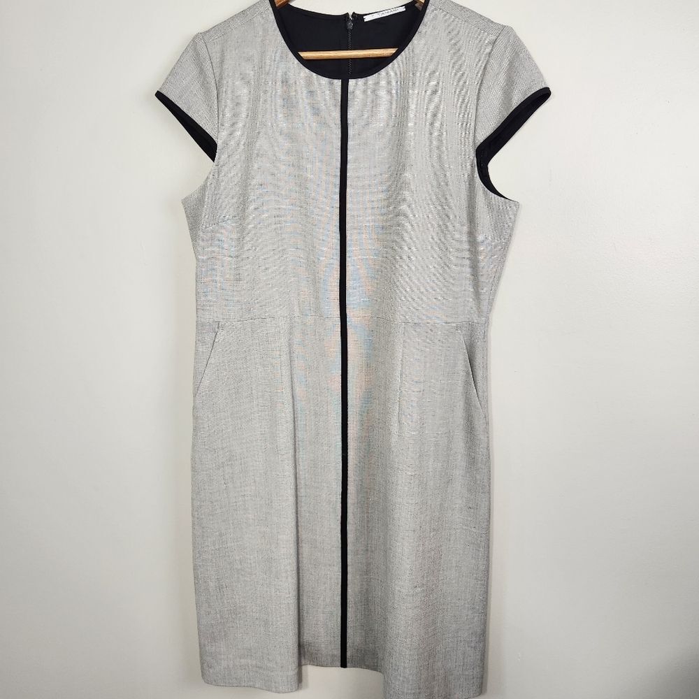 T Tahari Dress Womens Size 14 Shift Gray career  office professional
